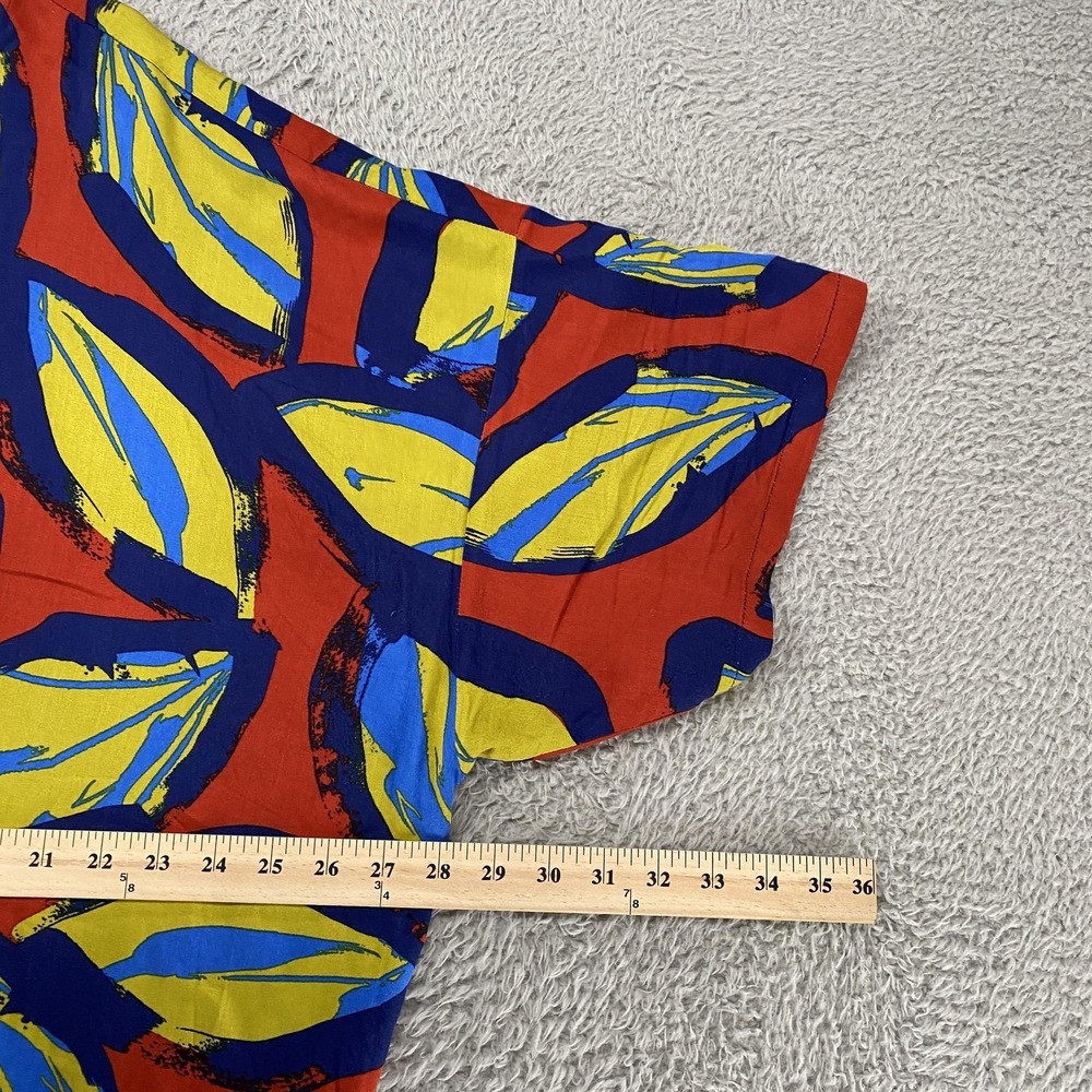 Coreylynncalter Blouse Womens 3X Multicolor Leaf Print Dolman Sleeve Top Boxy - Picture 6 of 13